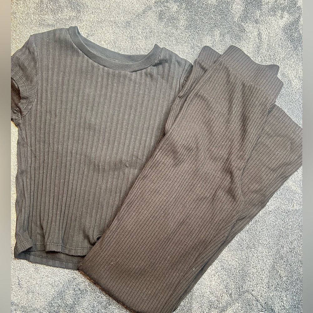 H&M Charcoal Ribbed Set Girls size 14